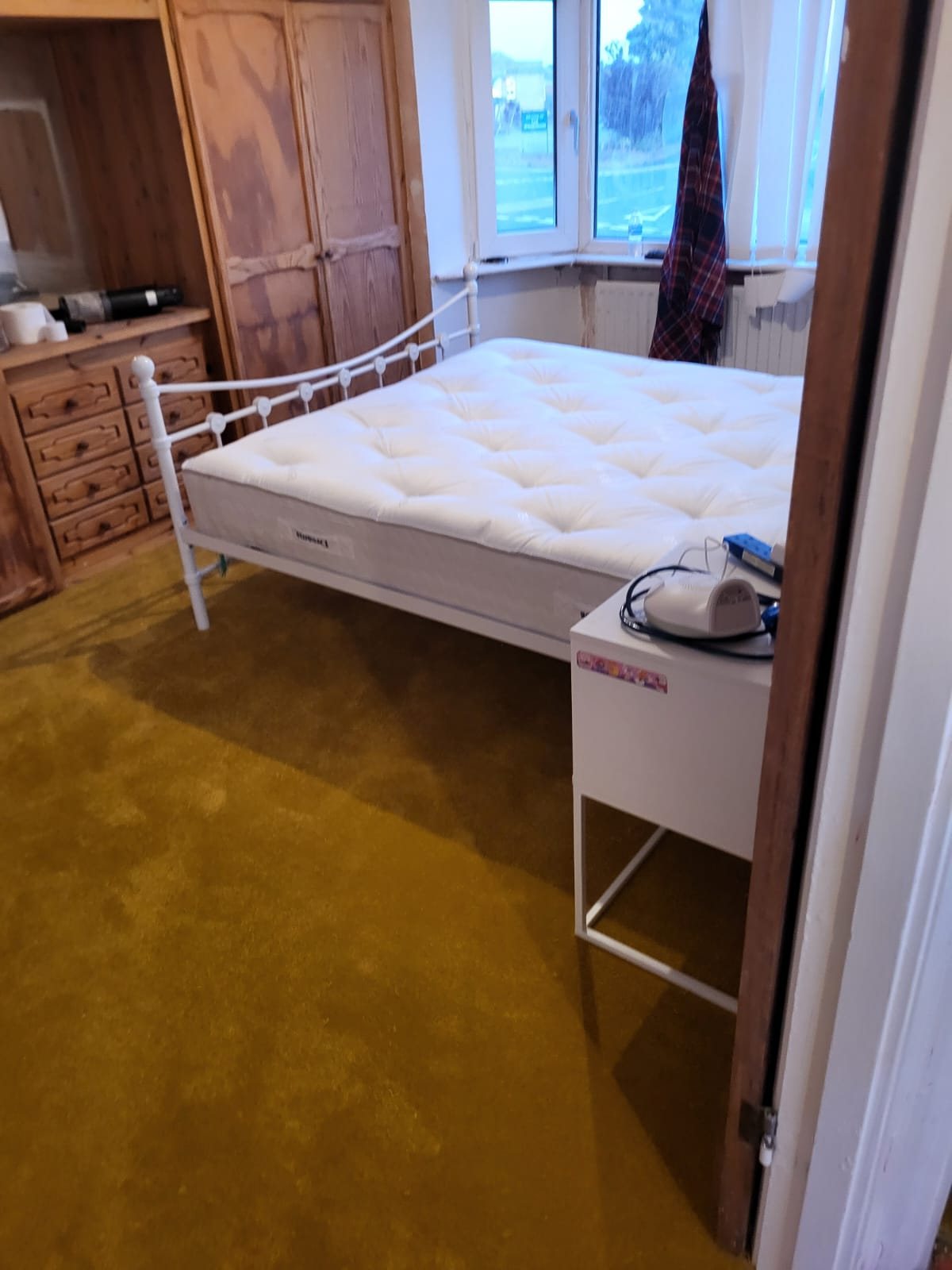 Bedroom with fresh fitted carpet